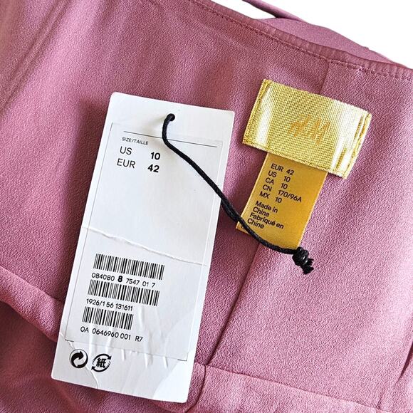 H&M A-line Fit & Flare Midi Dress In Blush Pink Size 8 NWT - Picture 3 of 13